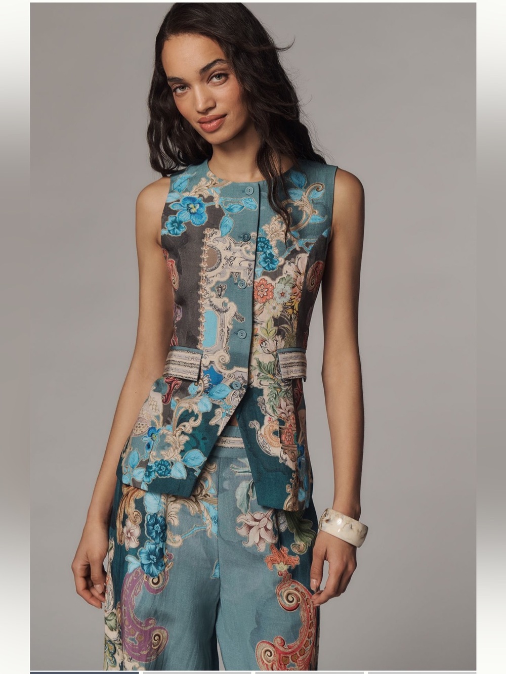 Anthropologie Ranna Gill Printed Vest - Sz S